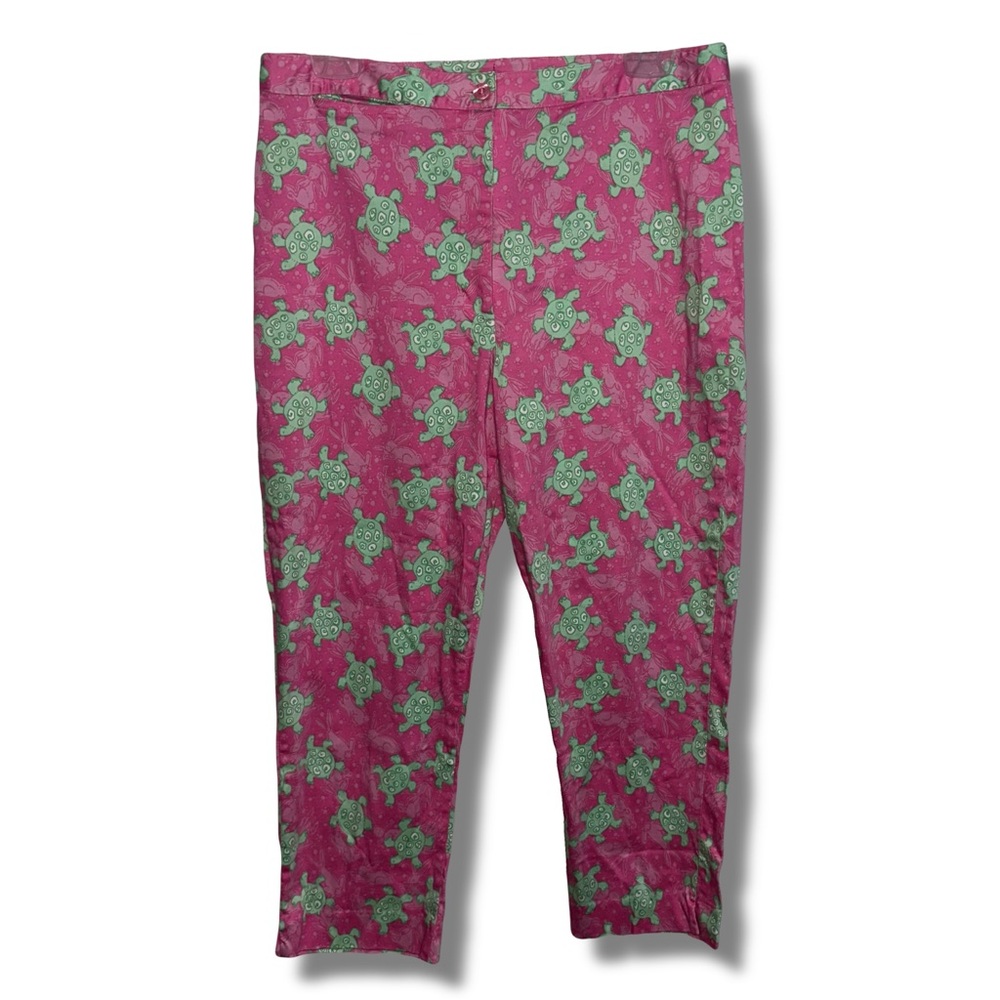Vintage Lilly Pulitzer Tortoise & Hare Print Capri Pants
